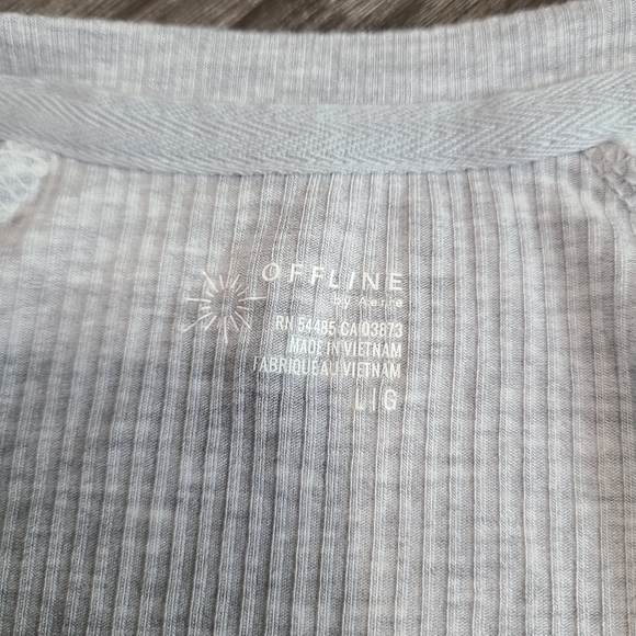 Offline By Aerie Grey Long Sleeve Top Size L - Picture 3 of 5